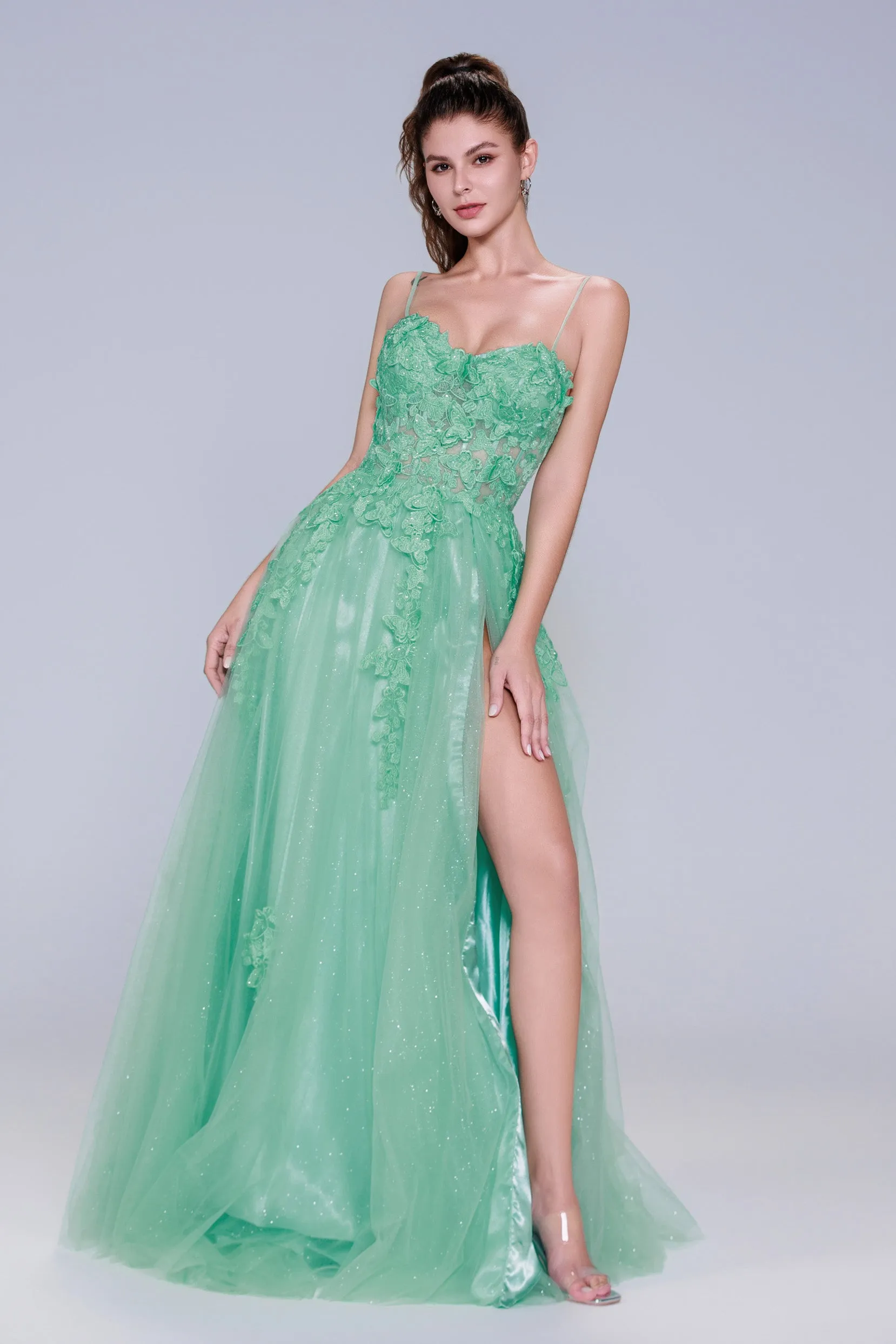 A-Line Maxi Tulle Prom Dress CS1044 sold by Cocomelody product image thumbnail 3