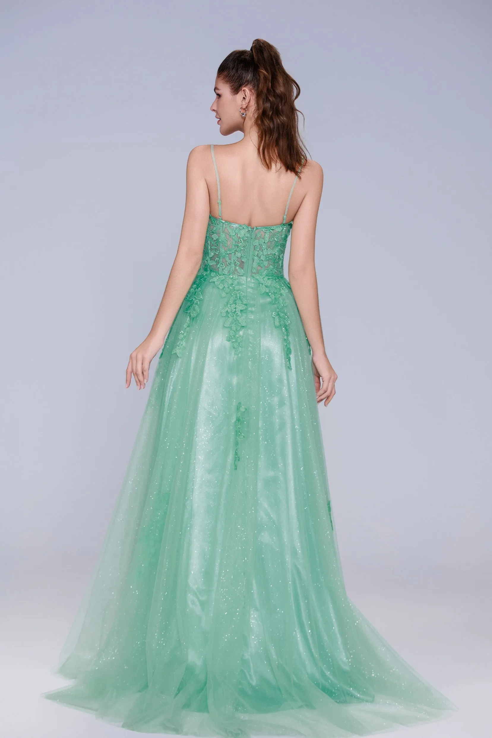 A-Line Maxi Tulle Prom Dress CS1044 sold by Cocomelody product image thumbnail 2