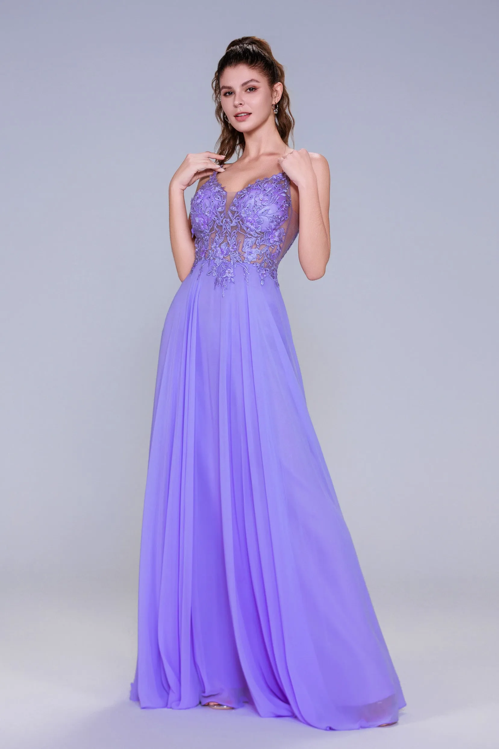 A-Line Maxi Chiffon Prom Dress CS1043 sold by Cocomelody
