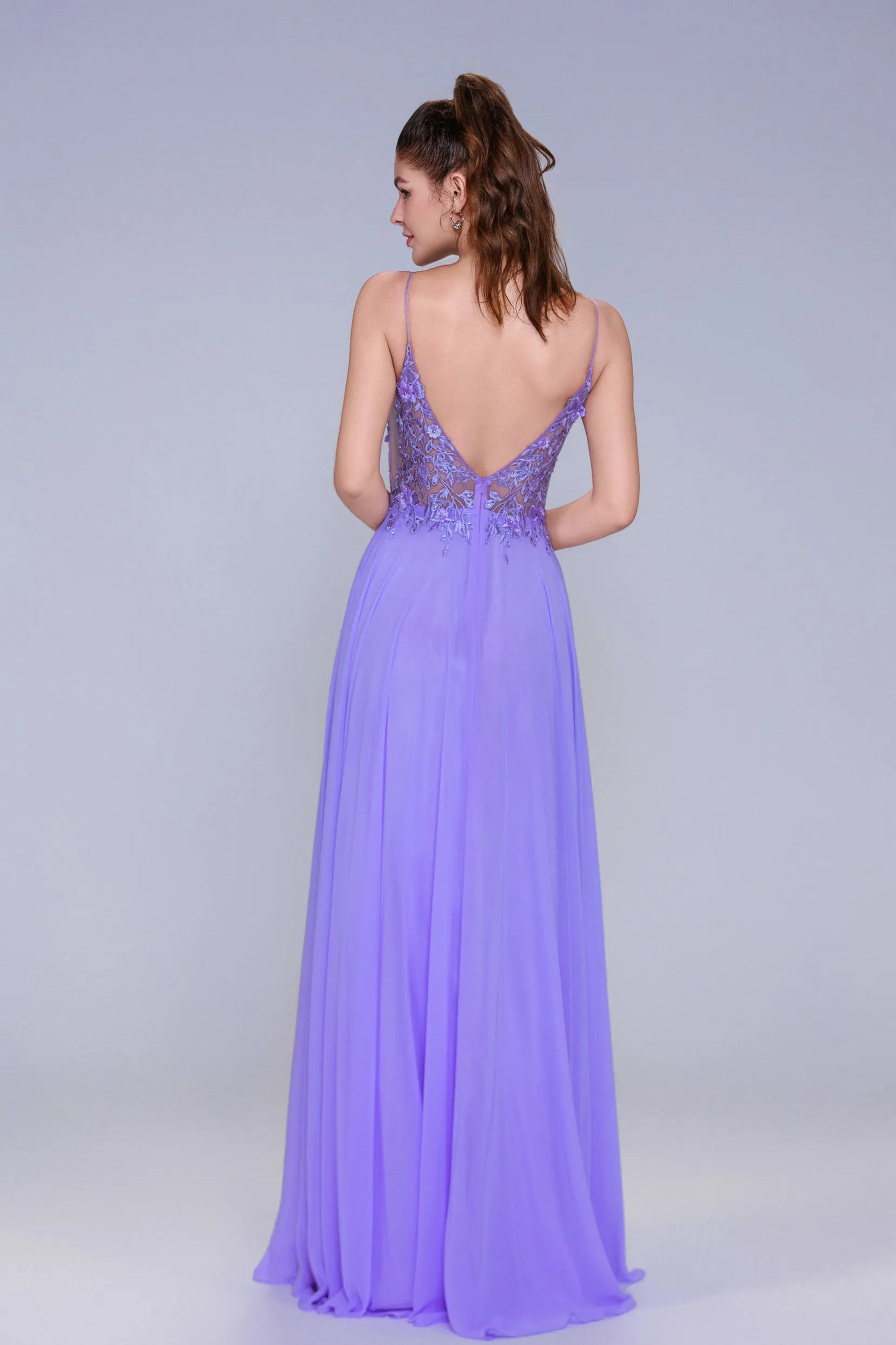 A-Line Maxi Chiffon Prom Dress CS1043 sold by Cocomelody product image thumbnail 2