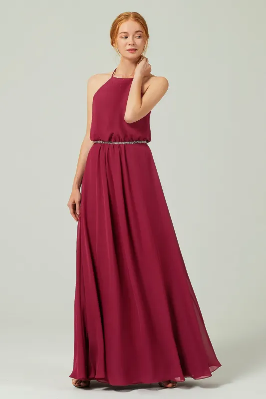 A-Line Floor Length Chiffon Bridesmaid Dress CB0292 sold by Cocomelody