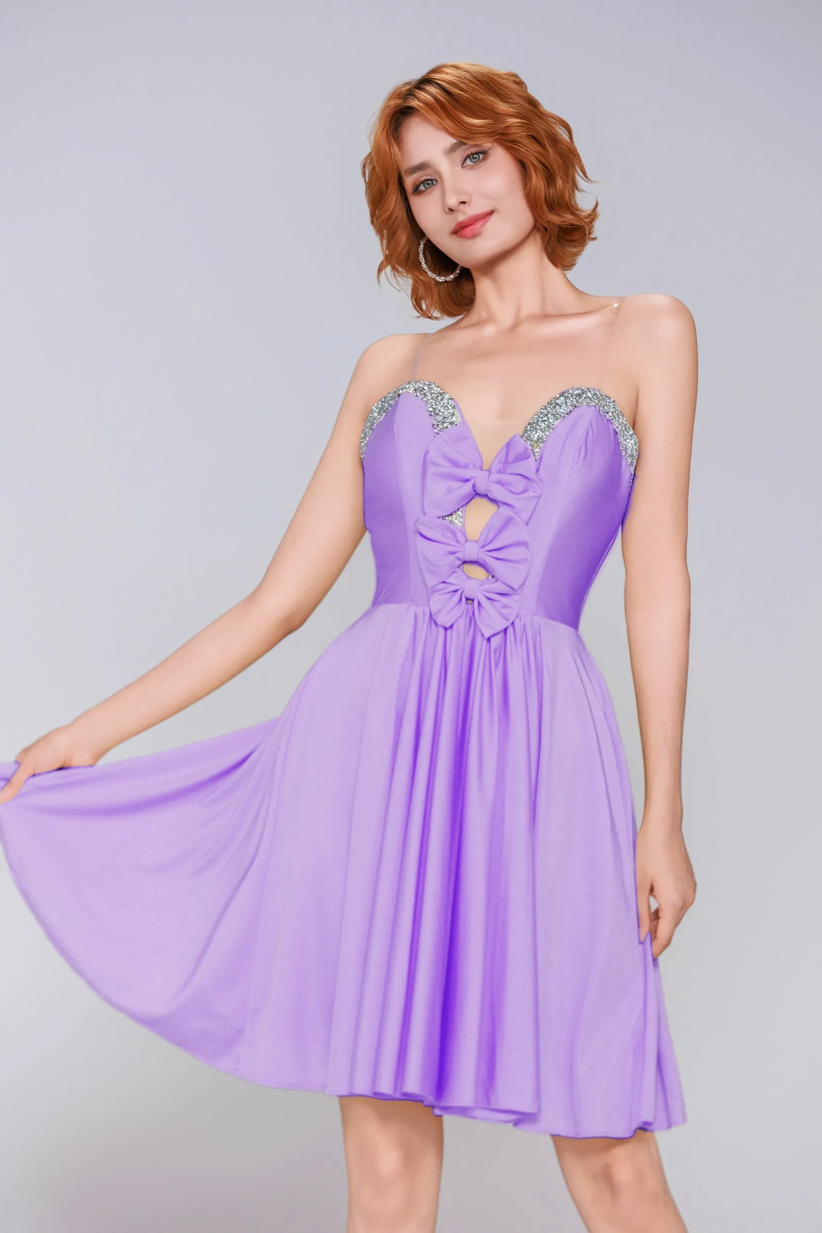 A-Line Mini Stretch Crepe Hoco Holiday Party Dress CS0980IS sold by Cocomelody