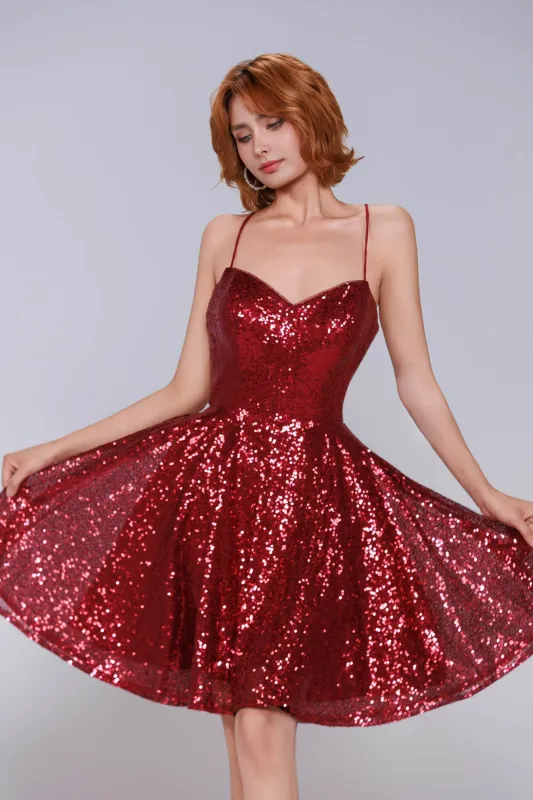A-Line Mini Sequined Homecoming Dress CS0983IS sold by Cocomelody
