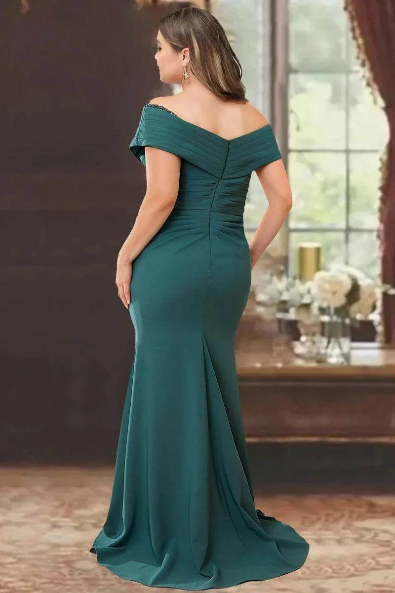 Sheath Off the Shoulder Sleeveless Floor Length Mother Dresses CM0379CR sold by Cocomelody product image thumbnail 2