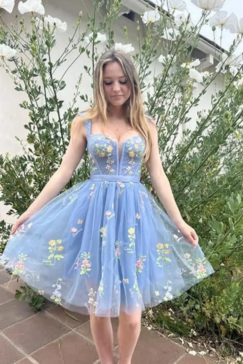 A-Line Mini Tulle Homecoming Dress 963403607667 sold by Cocomelody product image thumbnail 4