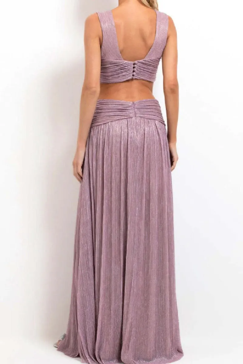 A-Line Maxi Bronzing Fabric Dress 969040775868 sold by Cocomelody product image thumbnail 2