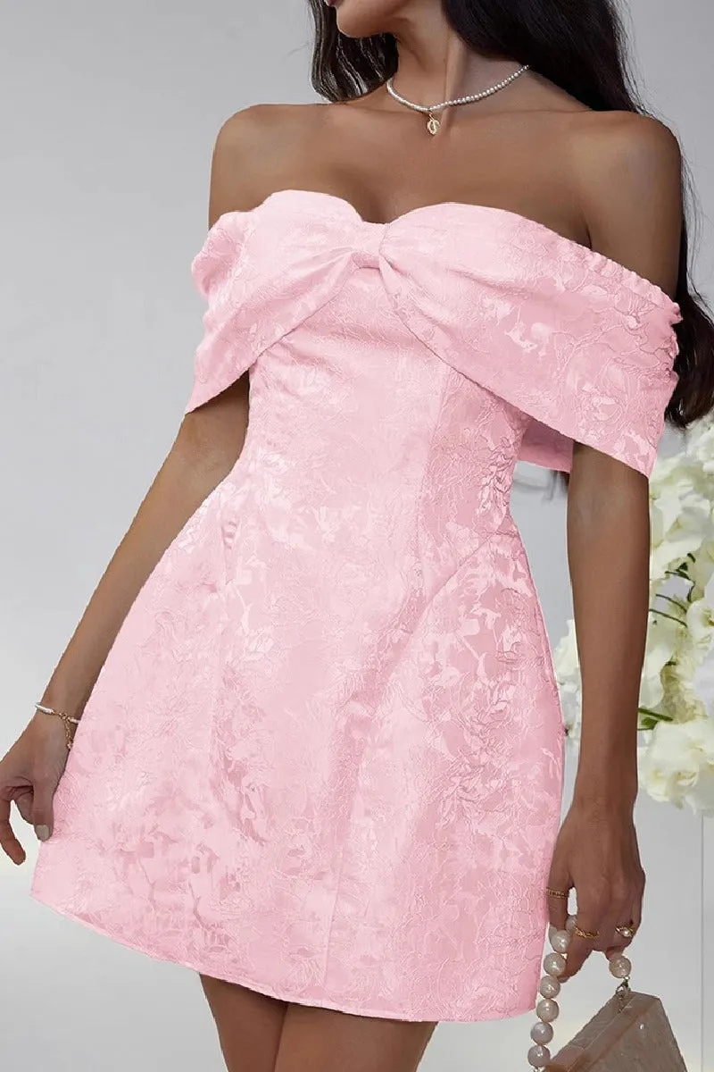 A-Line Mini Jacquard Satin Dress 911548528871 sold by Cocomelody