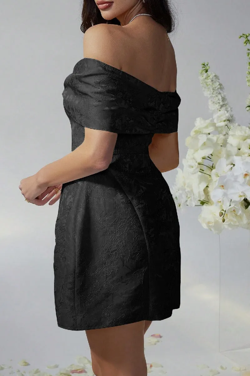 A-Line Mini Jacquard Satin Dress 911548528871 sold by Cocomelody product image thumbnail 5