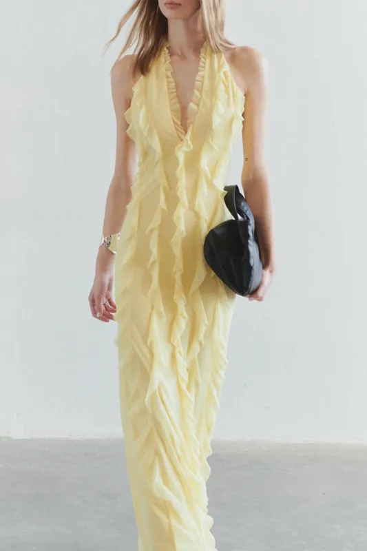 Sheath-Column Maxi Chiffon Dress 927383006662 sold by Cocomelody