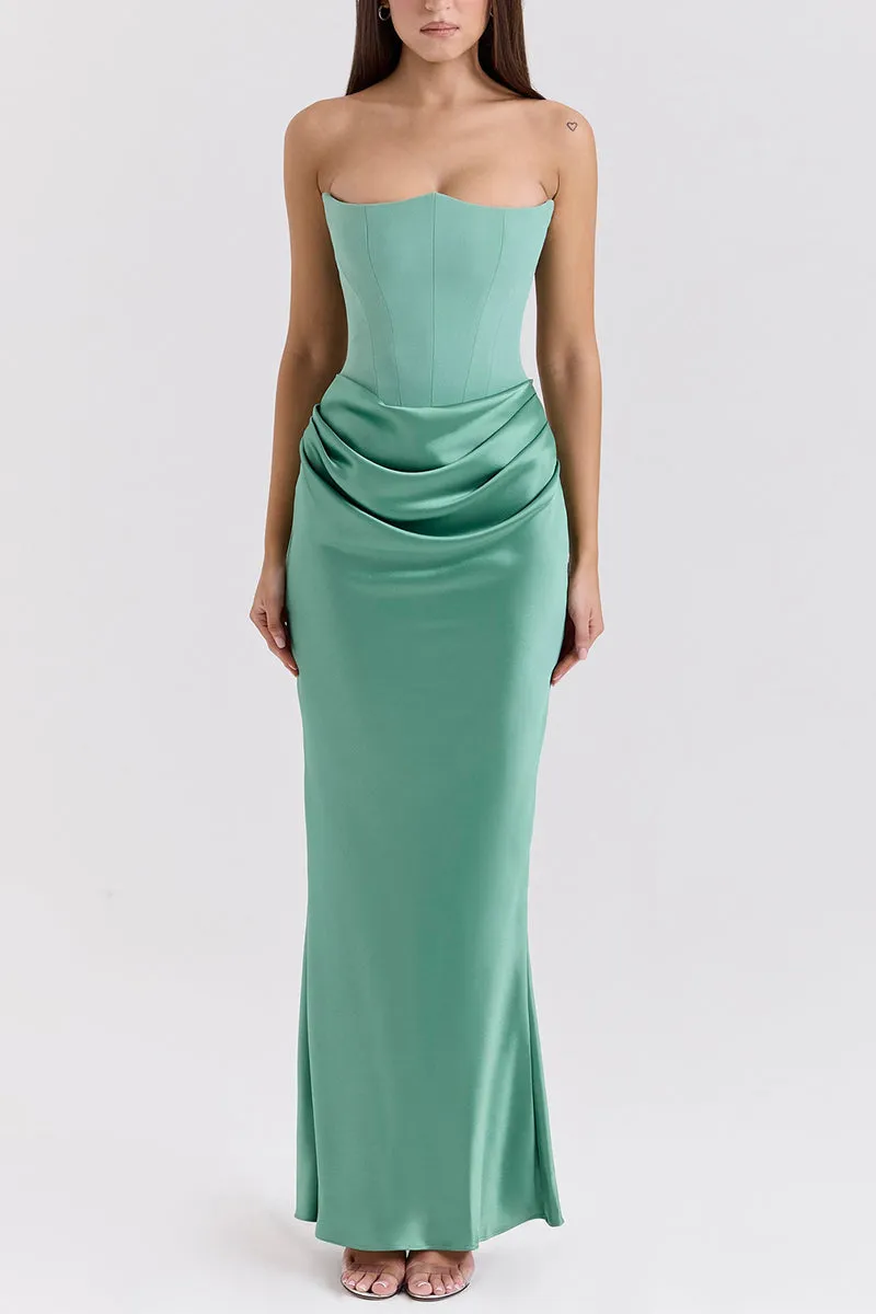 Sheath-Column Maxi Satin Dress 890654168879 sold by Cocomelody