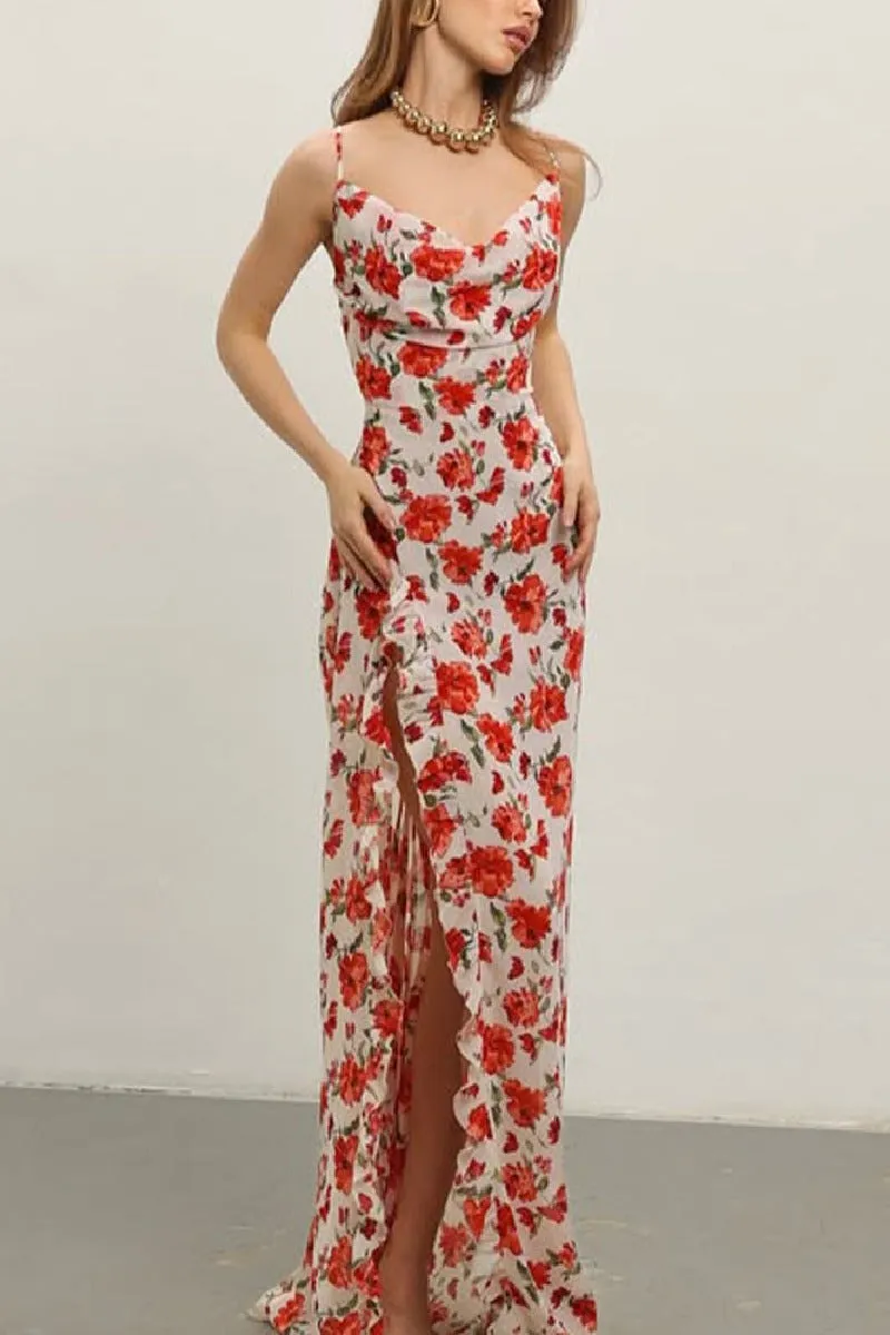 Sheath-Column Maxi Printed Chiffon Dress 958527019974 sold by Cocomelody product image thumbnail 4