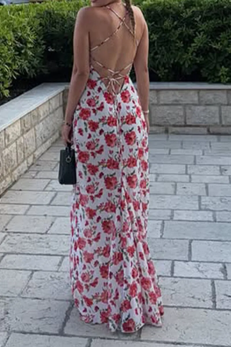 Sheath-Column Maxi Printed Chiffon Dress 958527019974 sold by Cocomelody product image thumbnail 2