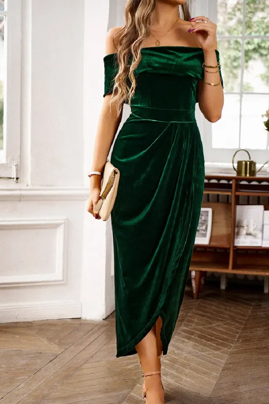 Sheath-Column High-Low Velvet Cocktail Dresses 727728094703 sold by Cocomelody
