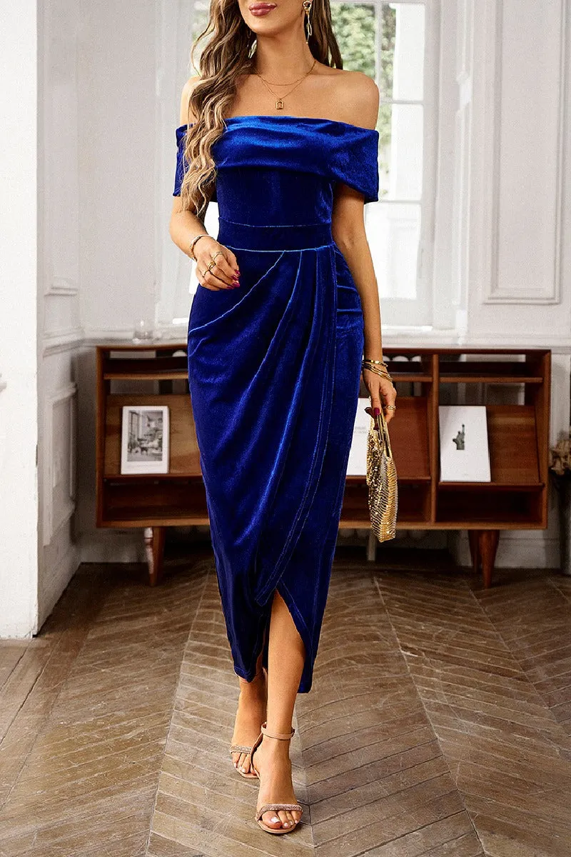 Sheath-Column High-Low Velvet Cocktail Dresses 727728094703 sold by Cocomelody product image thumbnail 5
