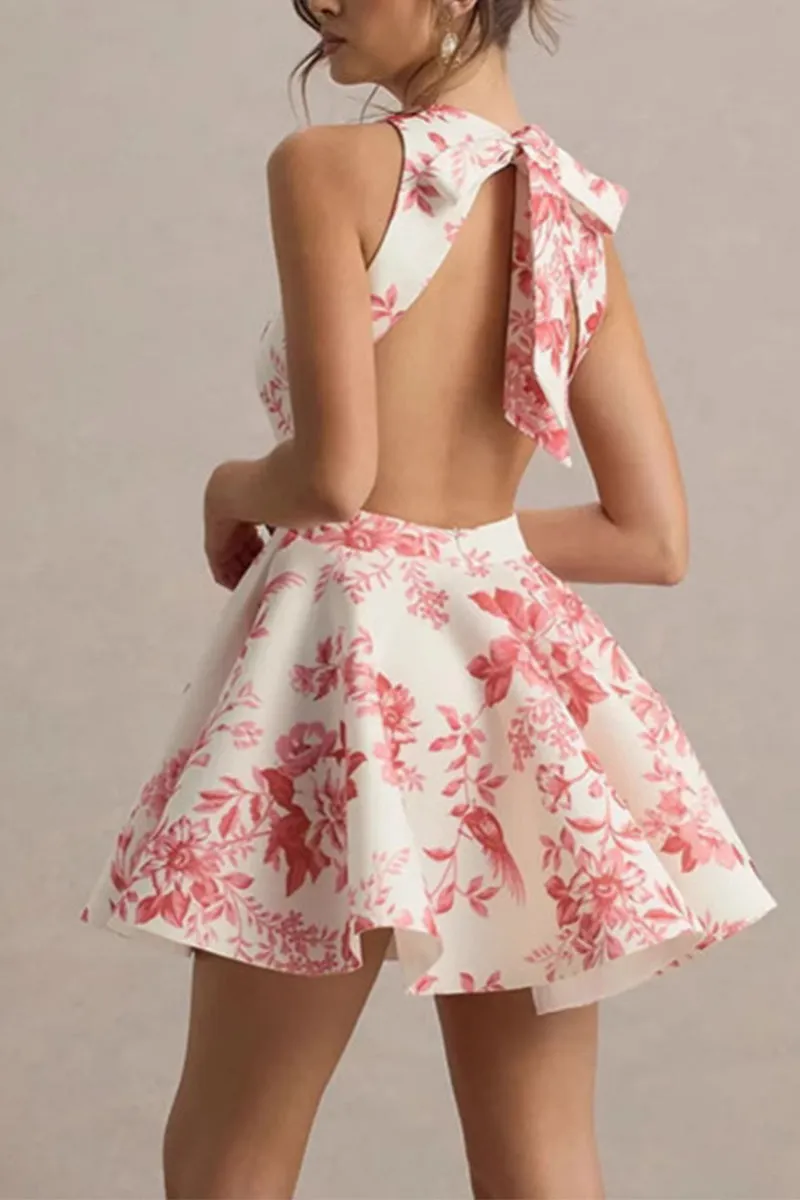 A-Line Mini Print Casual Wedding Guest Dresses 897041198034 sold by Cocomelody product image thumbnail 2