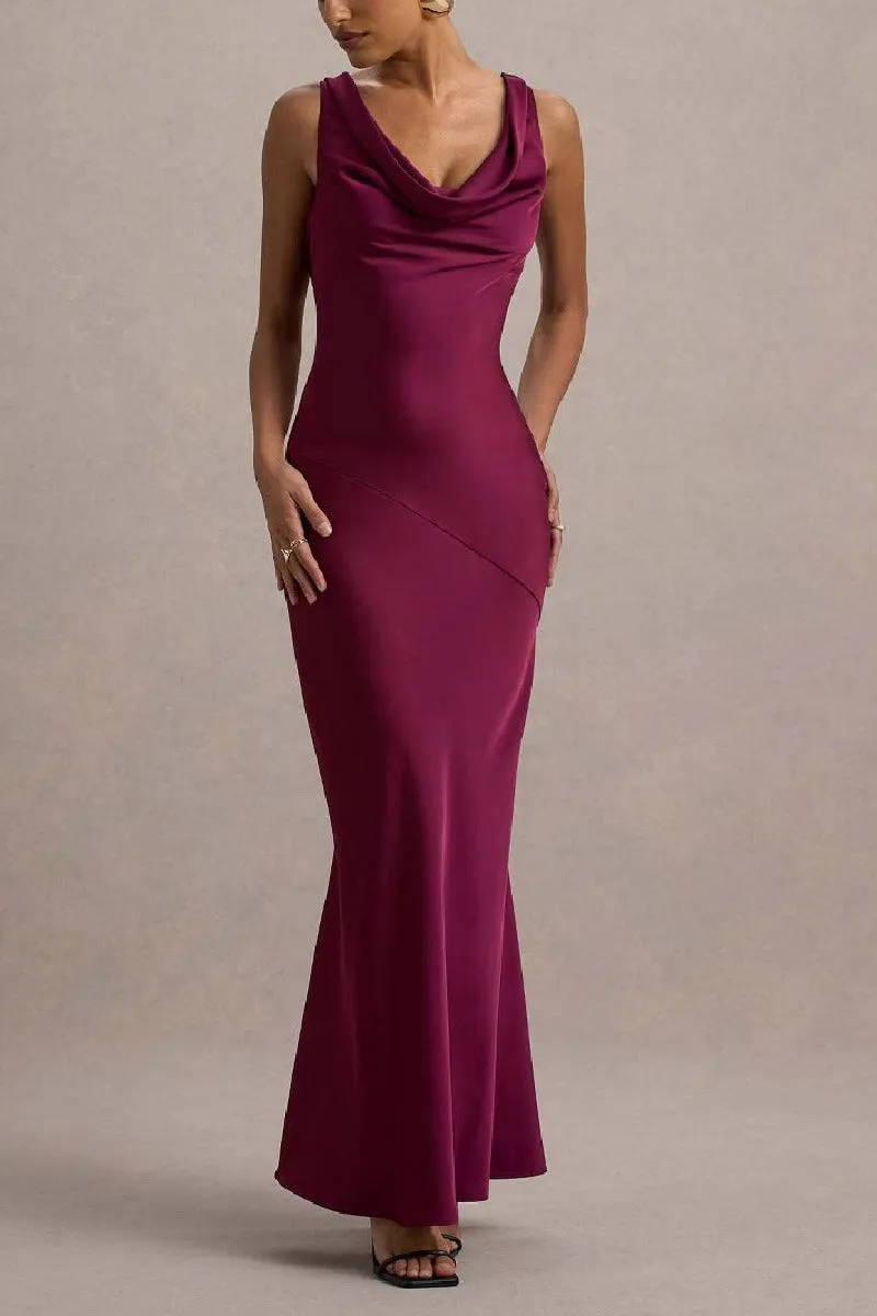 Trumpet-Mermaid Maxi Luxe Satin Semi-Formal Dresses 895917818892 sold by Cocomelody