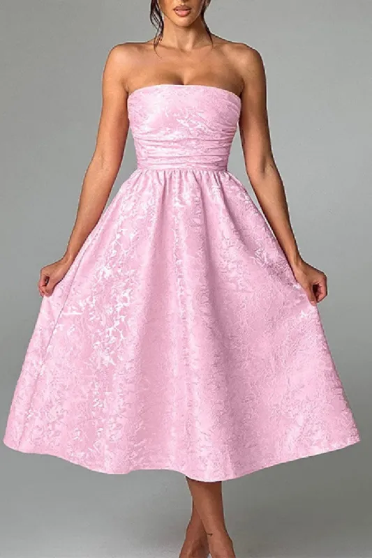 A-Line Midi Jacquard Dress 885712252250 sold by Cocomelody