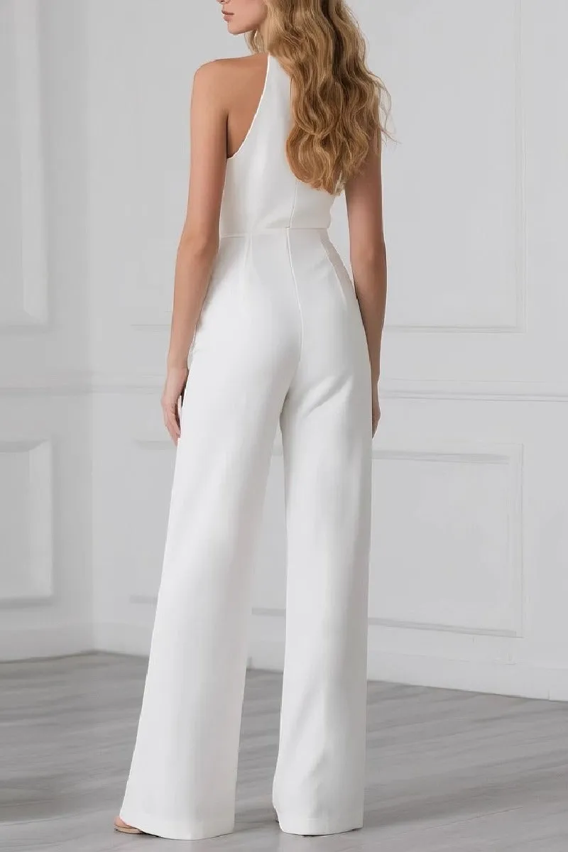 Halter Floor Length Elastic Cloth Wedding Jumpsuit 949852323242 sold by Cocomelody product image thumbnail 2