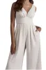 V-Neck Floor Length Chiffon Wedding Jumpsuit 916220687859 sold by Cocomelody