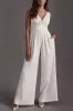 V-Neck Floor Length Chiffon Wedding Jumpsuit 916220687859 sold by Cocomelody