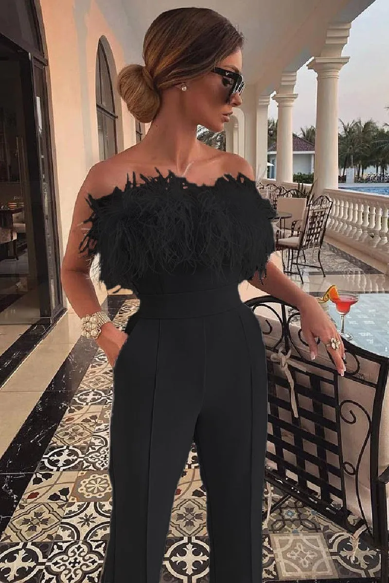 Strapless Floor Length Elastic Cloth Wedding Jumpsuit 671415072635 sold by Cocomelody product image thumbnail 4