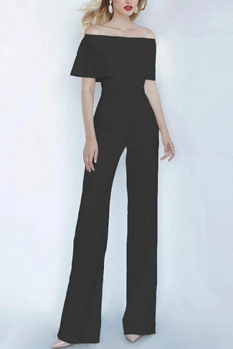 Off The Shoulder Floor Length Chiffon Wedding Jumpsuit 673296288607 sold by Cocomelody product image thumbnail 5