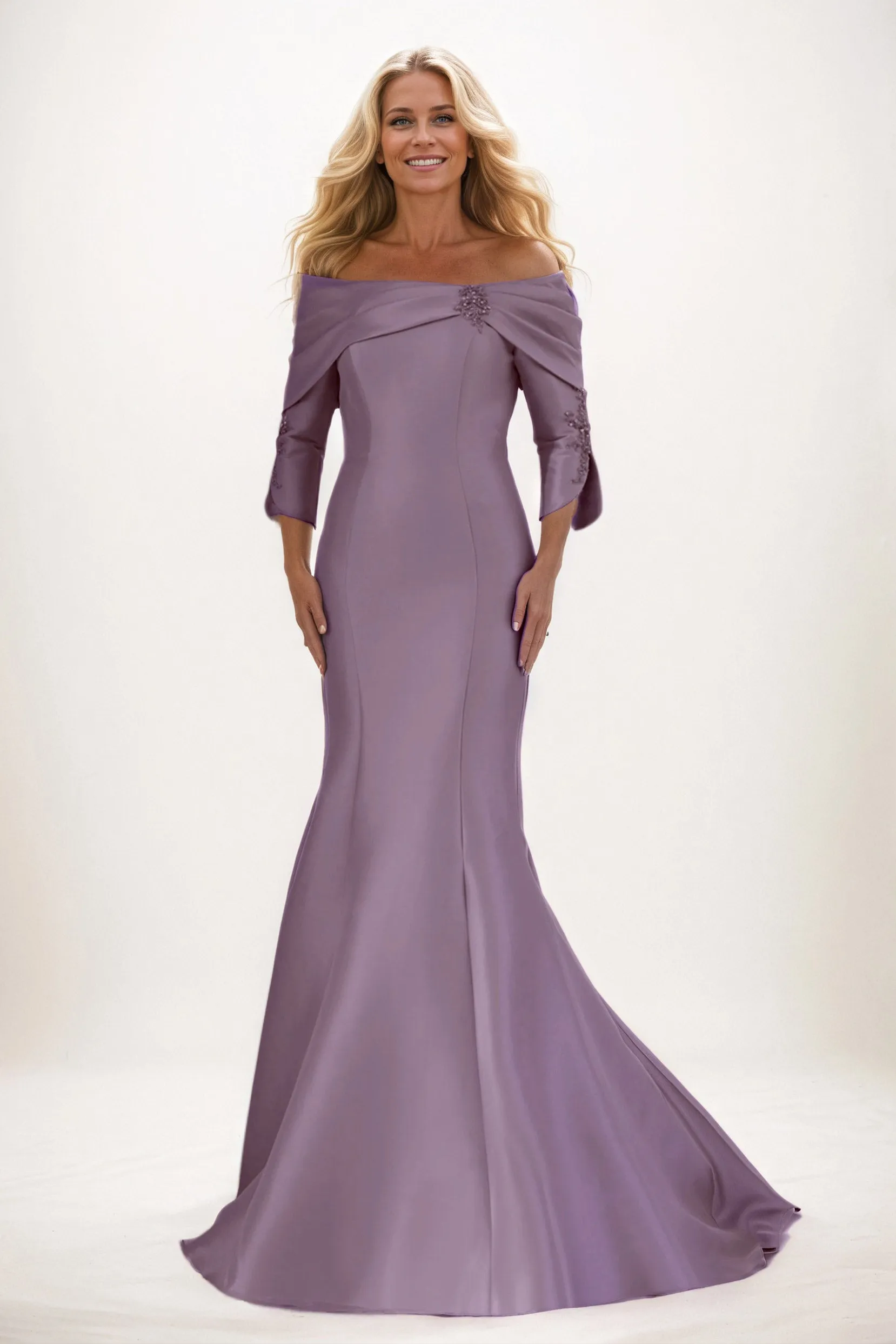 Trumpet-Mermaid Maxi Satin Mother of the Bride Dresses CM0381 sold by Cocomelody product image thumbnail 3