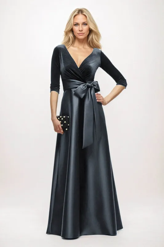A-Line Maxi Velvet Satin Mother of the Bride Dresses CM0409 sold by Cocomelody