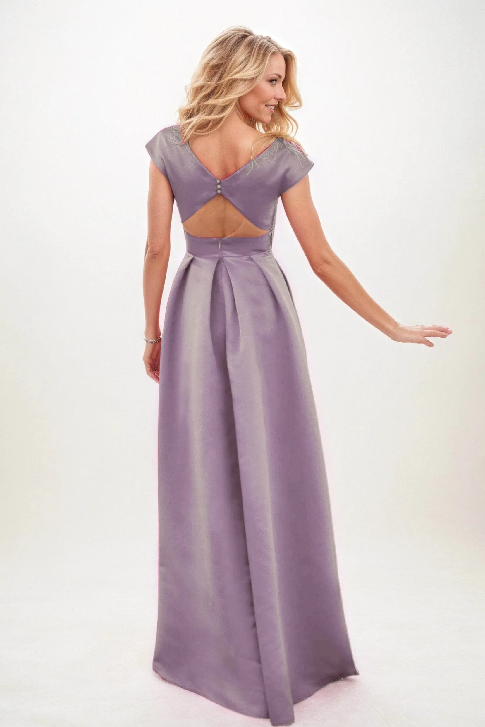 A-Line Maxi Satin Mother of the Bride Dresses CM0408 sold by Cocomelody product image thumbnail 2