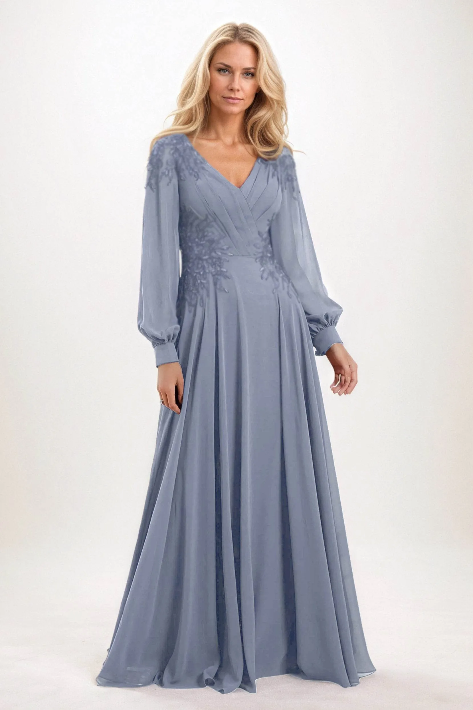 A-Line Maxi Chiffon Mother of the Bride Dresses CM0405 sold by Cocomelody