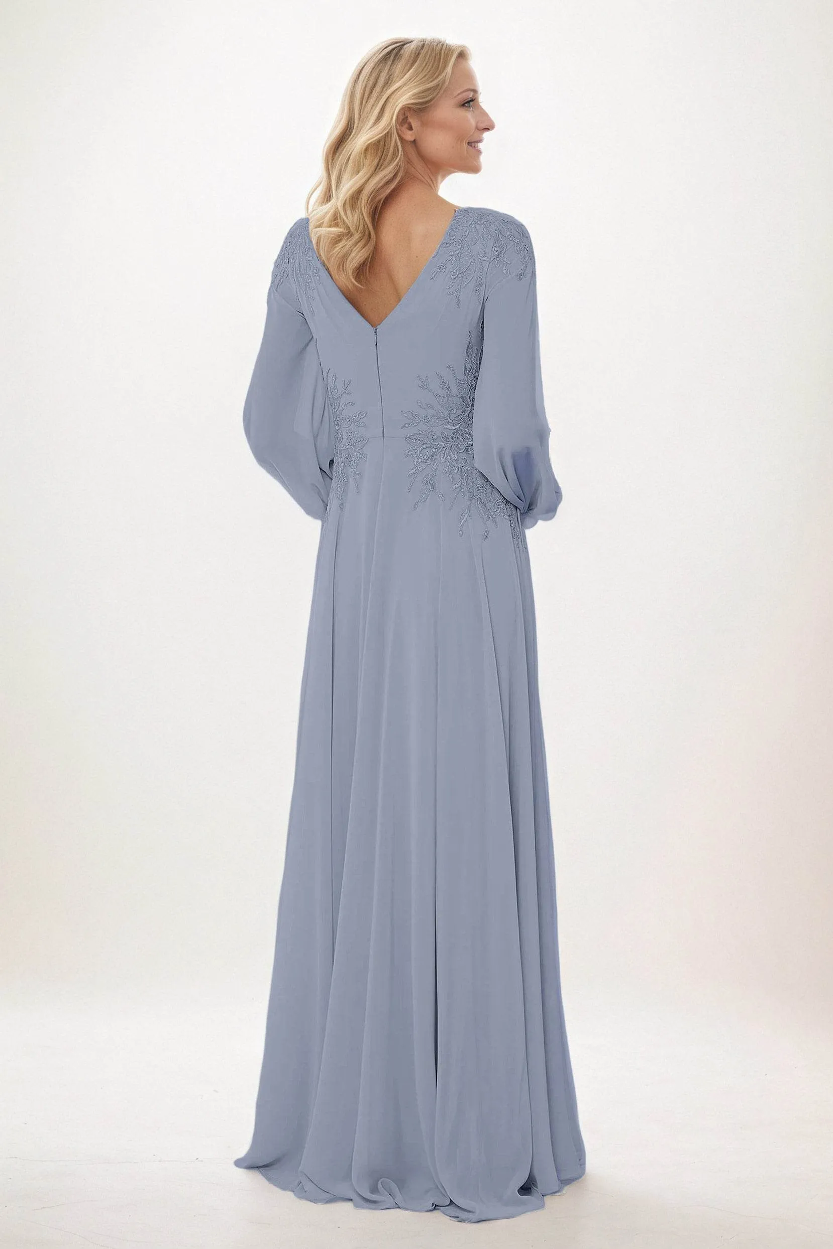 A-Line Maxi Chiffon Mother of the Bride Dresses CM0405 sold by Cocomelody product image thumbnail 2