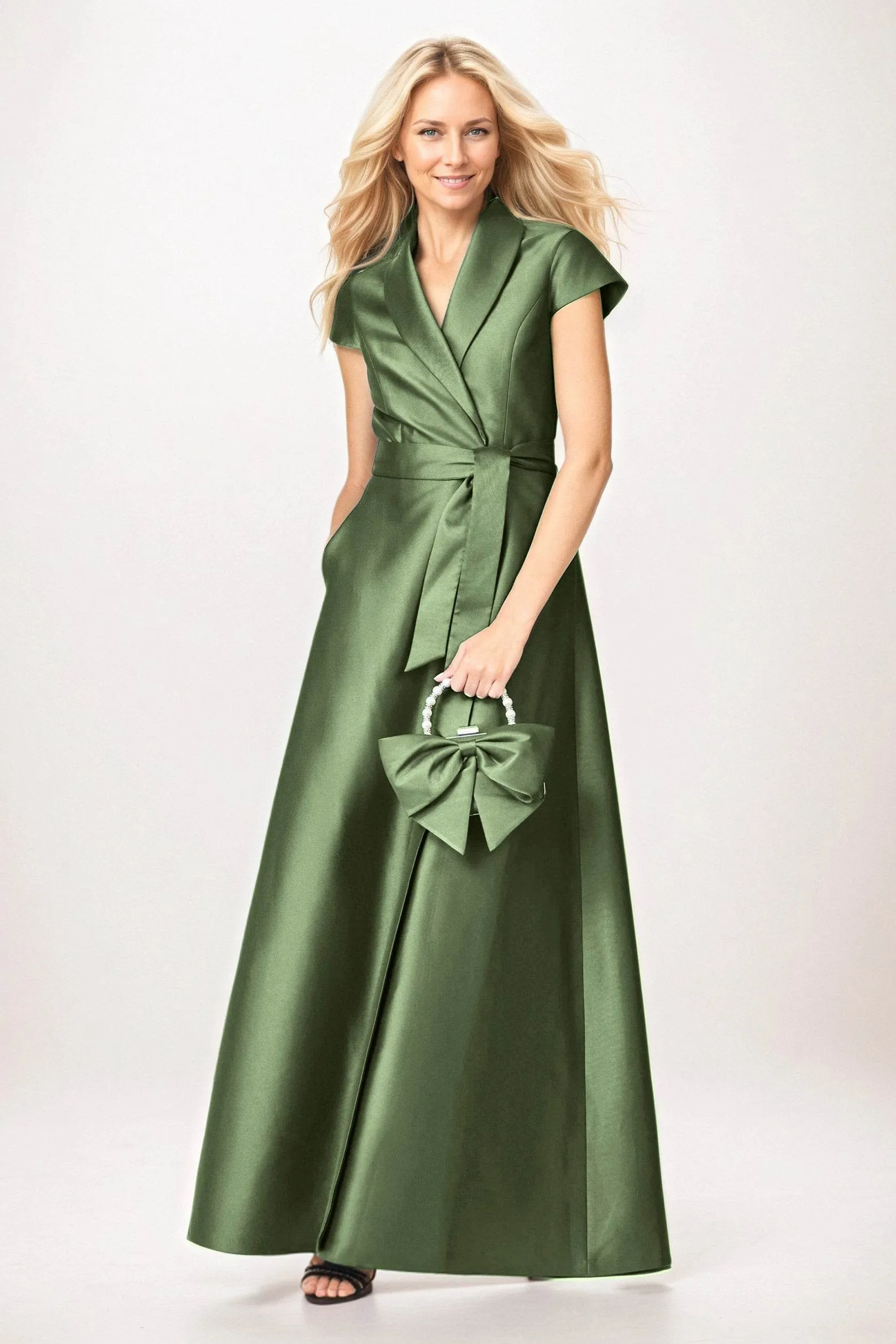 A-Line Maxi Satin Mother of the Bride Dresses CM0401 sold by Cocomelody product image thumbnail 4