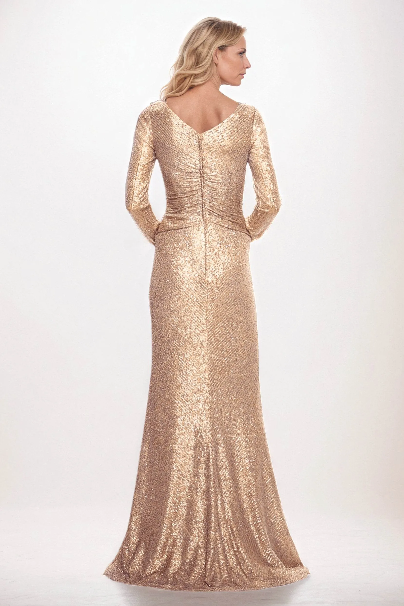 Sheath-Column Maxi Sequined Mother of the Bride Dresses CM0394 sold by Cocomelody product image thumbnail 2