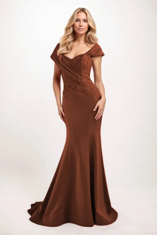 Trumpet-Mermaid Maxi Satin Mother of the Bride Dresses CM0393 sold by Cocomelody