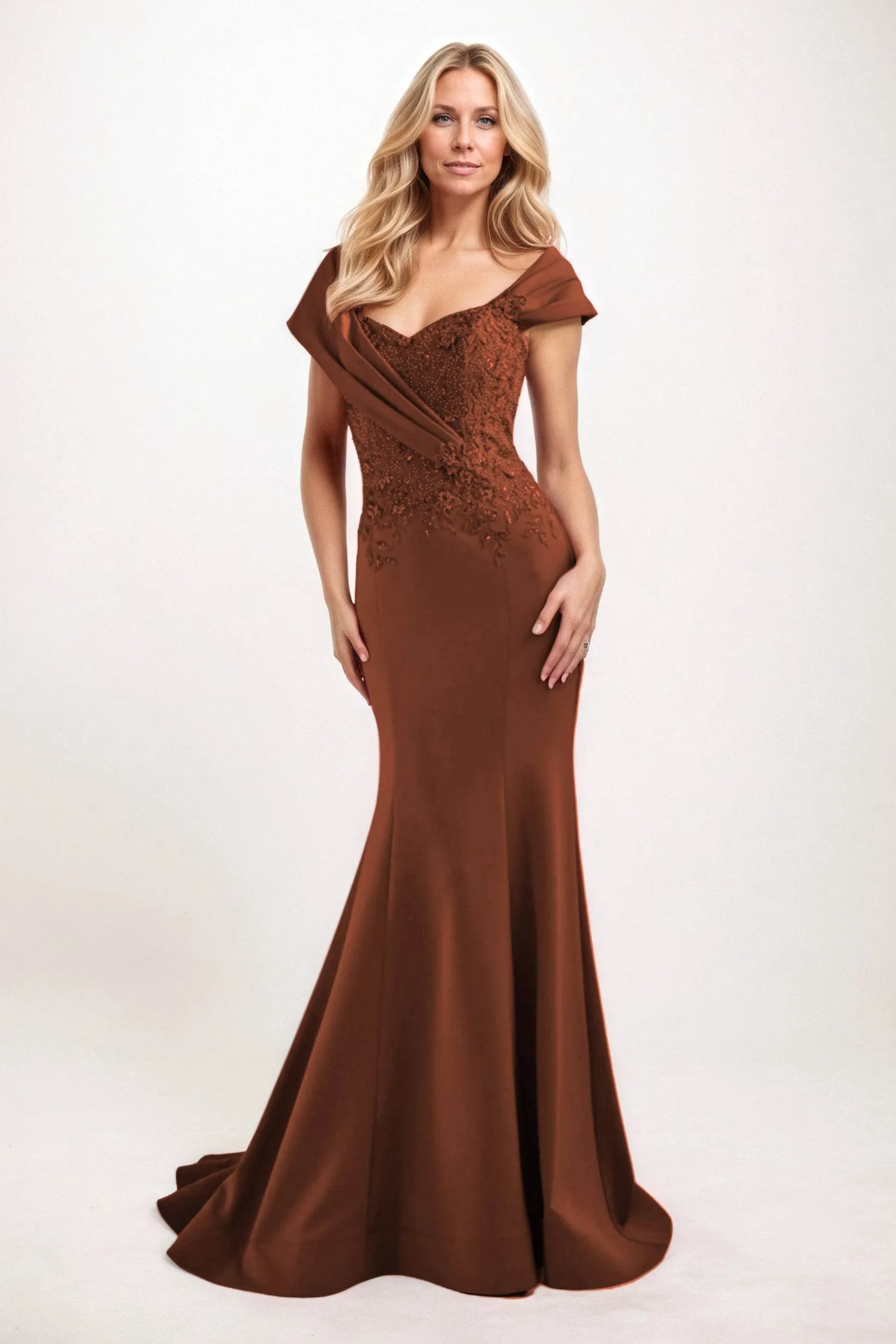 Trumpet-Mermaid Maxi Satin Mother of the Bride Dresses CM0393 sold by Cocomelody