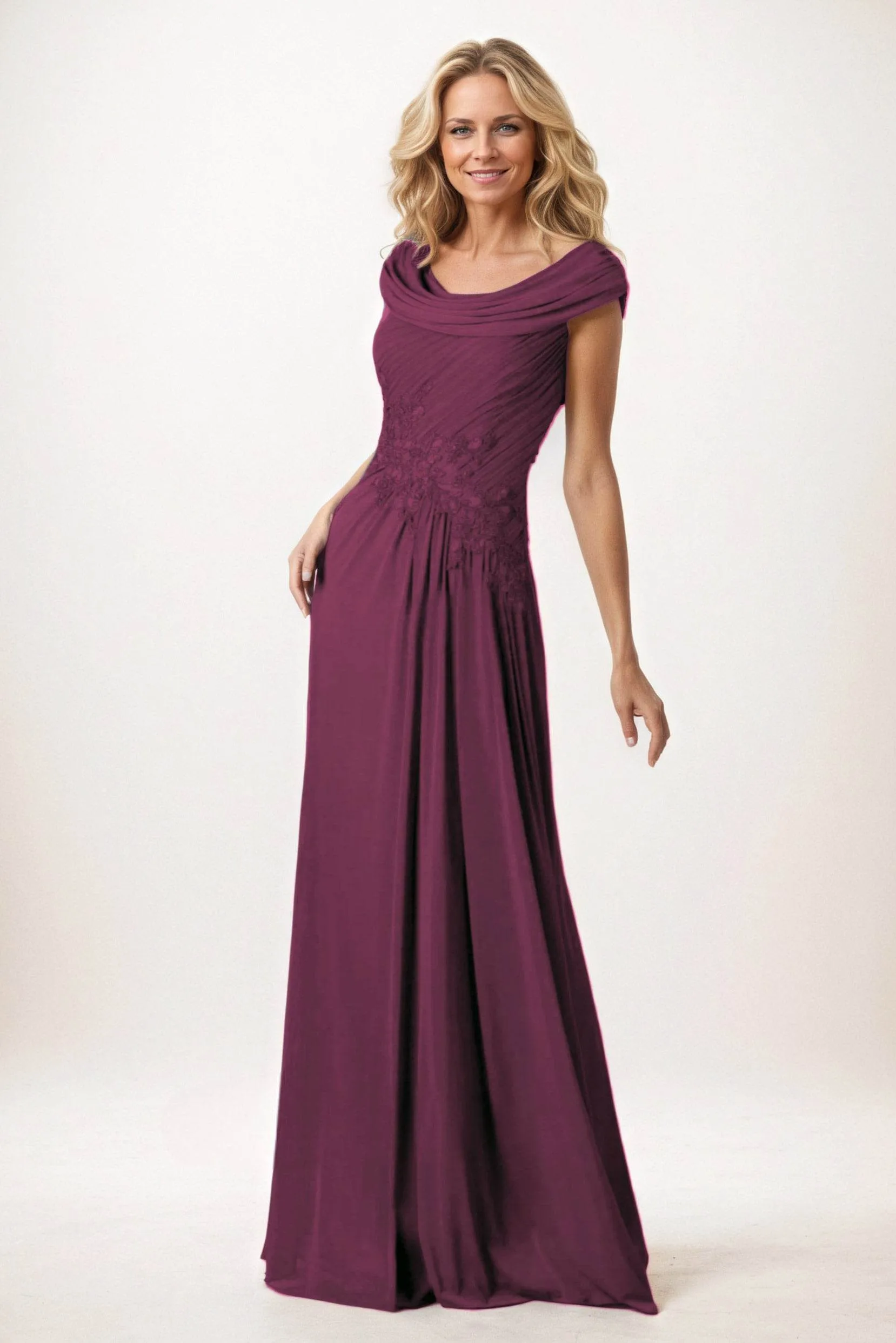 A-Line Maxi Chiffon Mother of the Bride Dresses CM0390 sold by Cocomelody