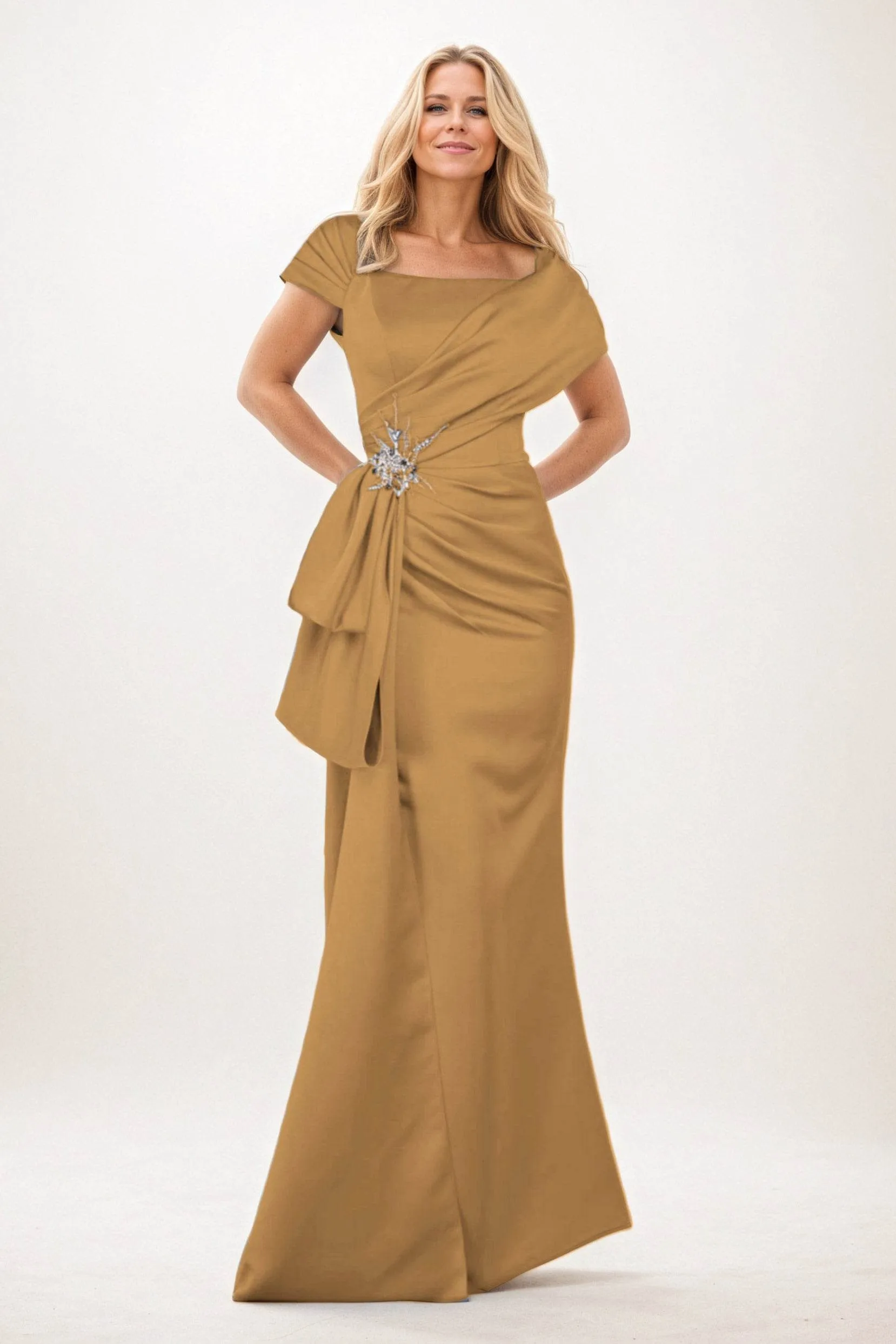 Trumpet-Mermaid Maxi Satin Mother of the Bride Dresses CM0385 sold by Cocomelody