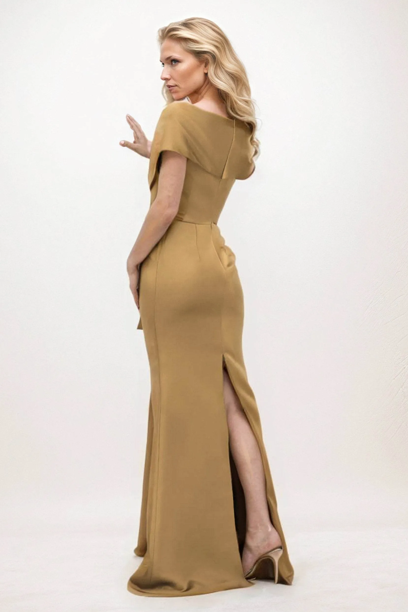 Trumpet-Mermaid Maxi Satin Mother of the Bride Dresses CM0385 sold by Cocomelody product image thumbnail 2