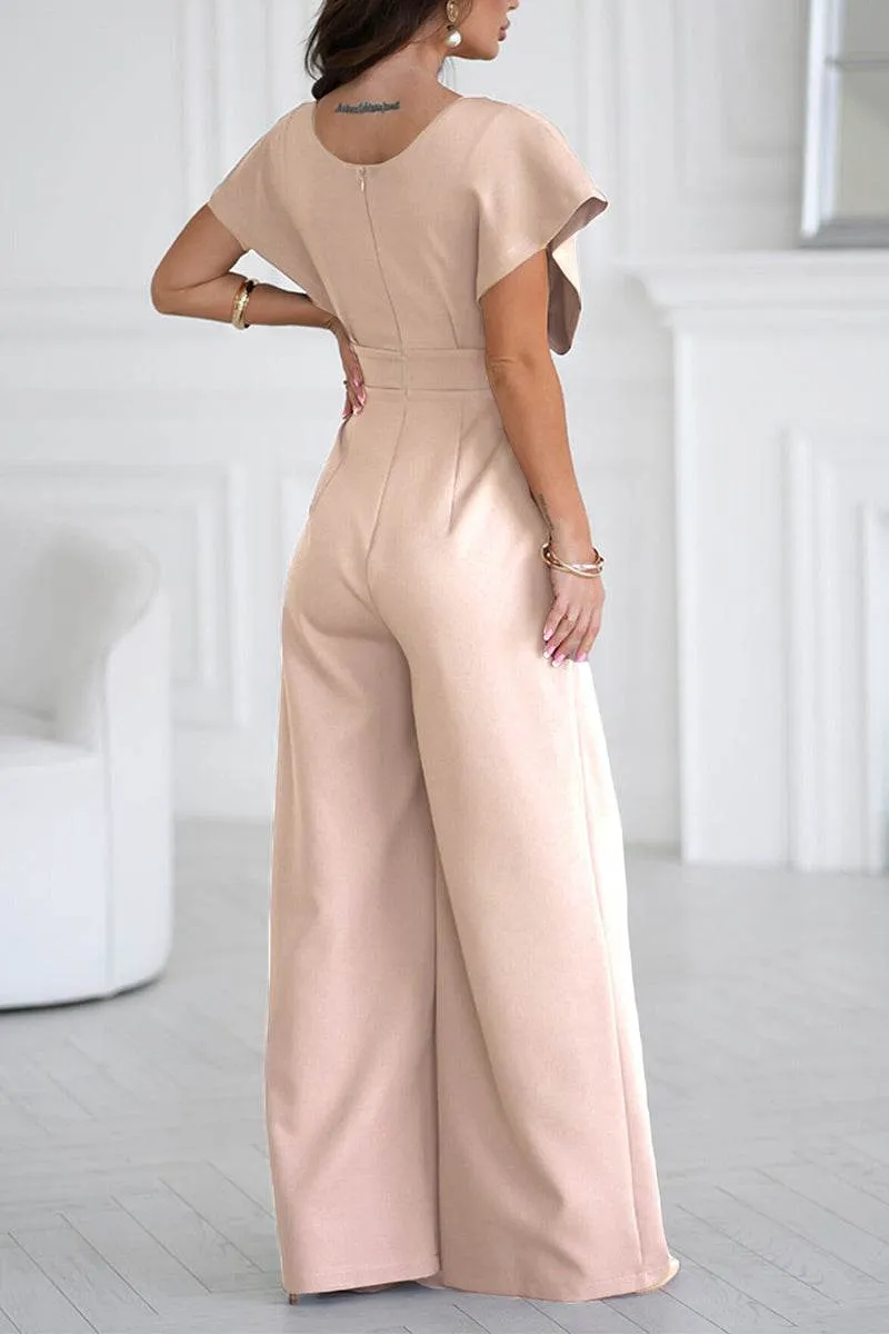 V-Neck Floor Length Polyester Wedding Jumpsuit 928697952741 sold by Cocomelody product image thumbnail 5