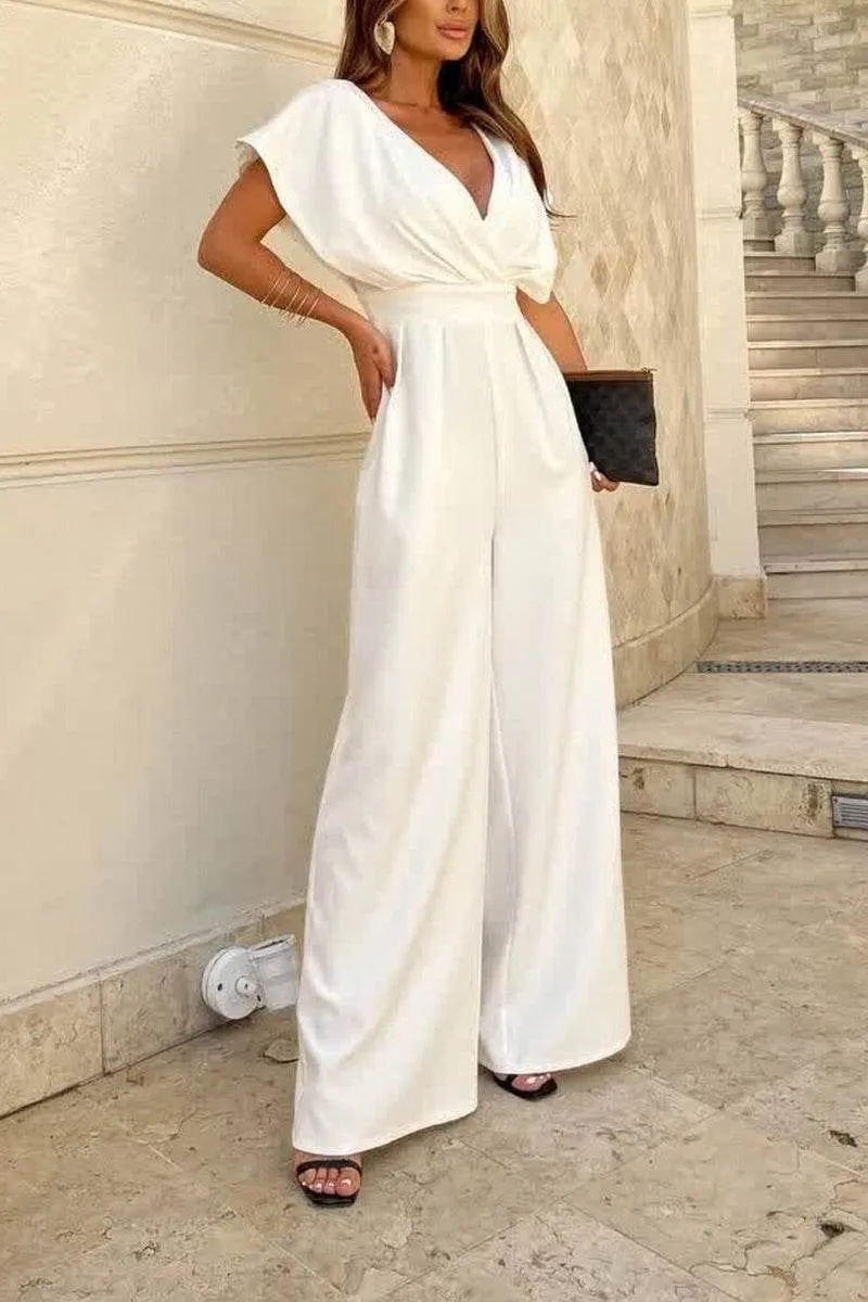 V-Neck Floor Length Polyester Wedding Jumpsuit 928697952741 sold by Cocomelody product image thumbnail 2