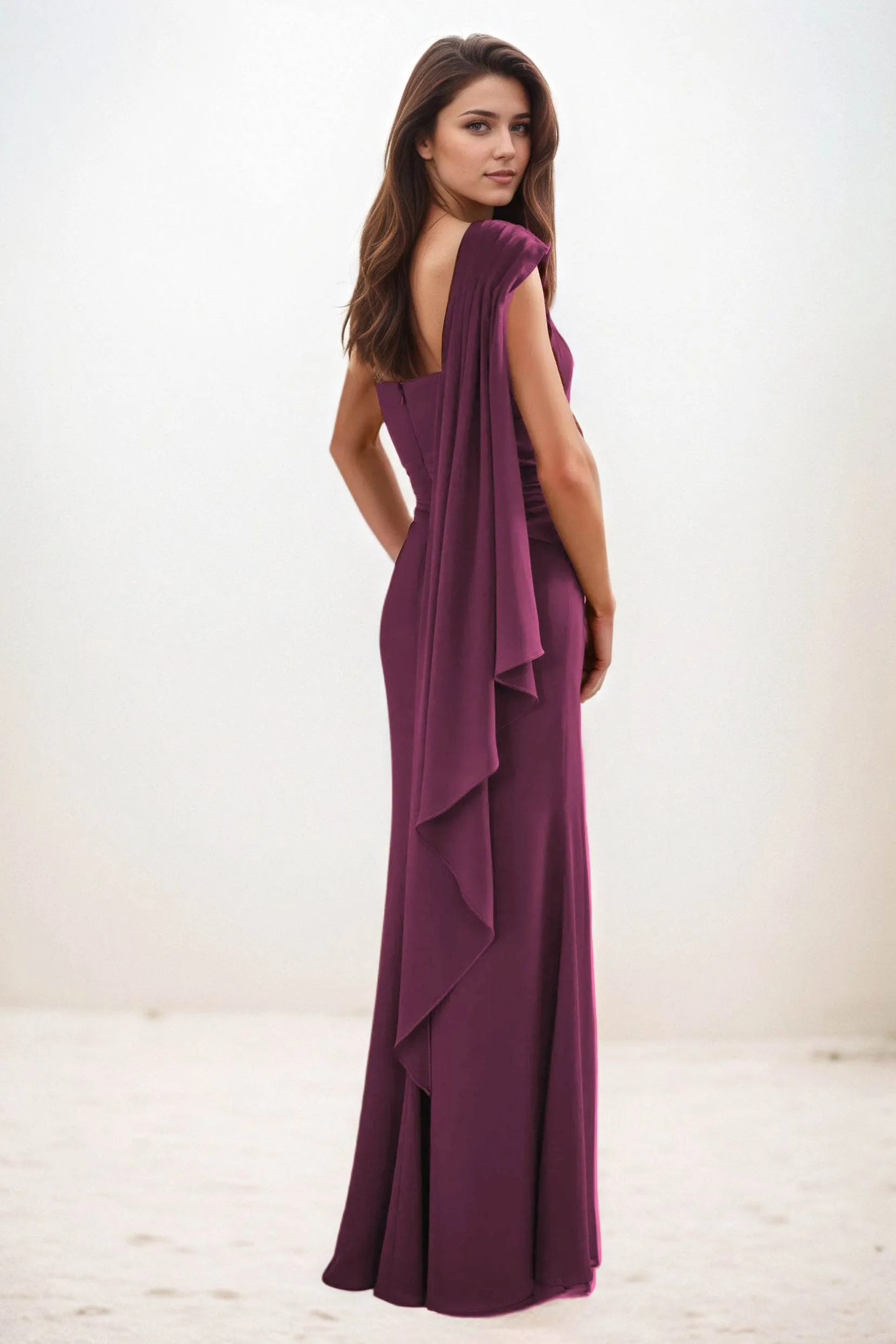 Trumpet-Mermaid Maxi Chiffon Wedding Guest Dress CG0289 sold by Cocomelody product image thumbnail 2