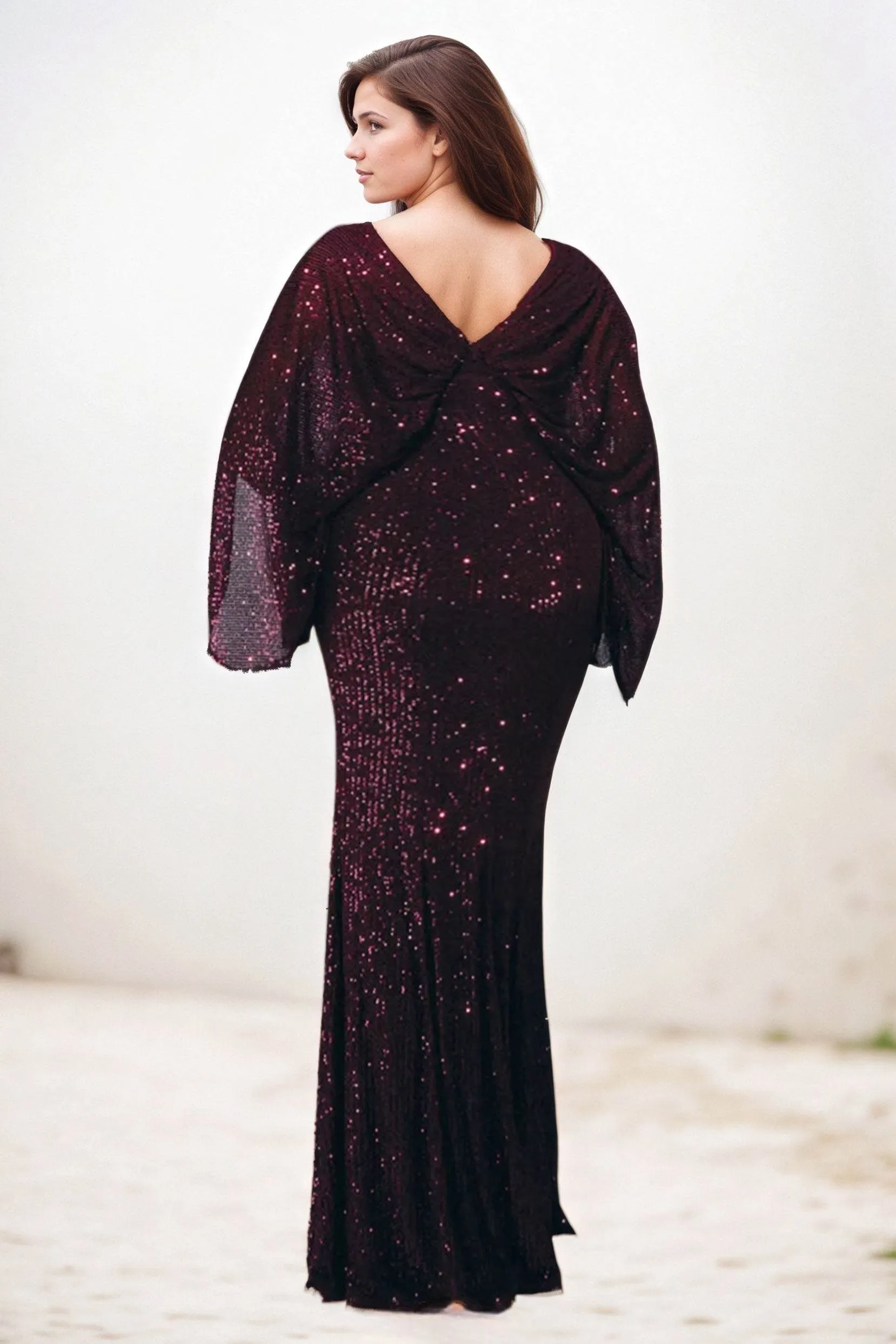 Sheath-Column Maxi Sequined Wedding Guest Dress CG0284 sold by Cocomelody product image thumbnail 2