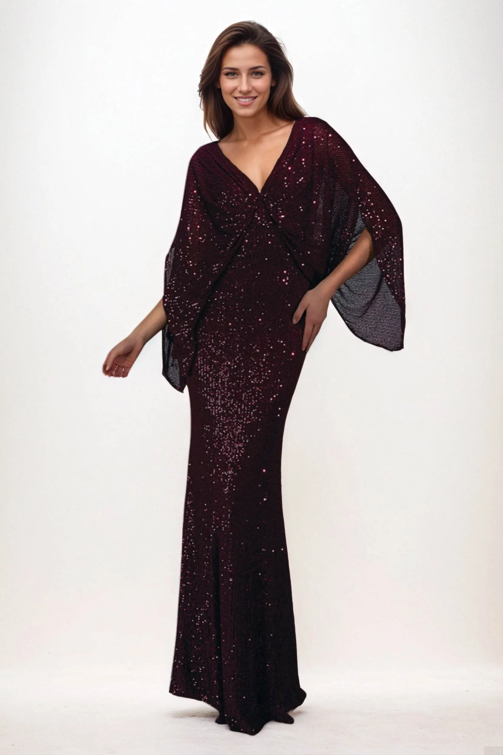 Sheath-Column Maxi Sequined Wedding Guest Dress CG0284 sold by Cocomelody product image thumbnail 4