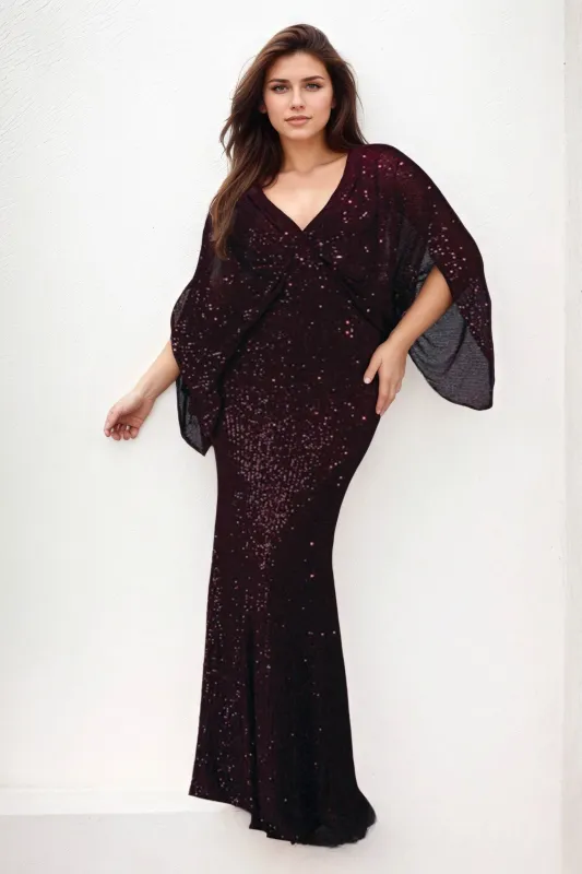 Sheath-Column Maxi Sequined Wedding Guest Dress CG0284 sold by Cocomelody
