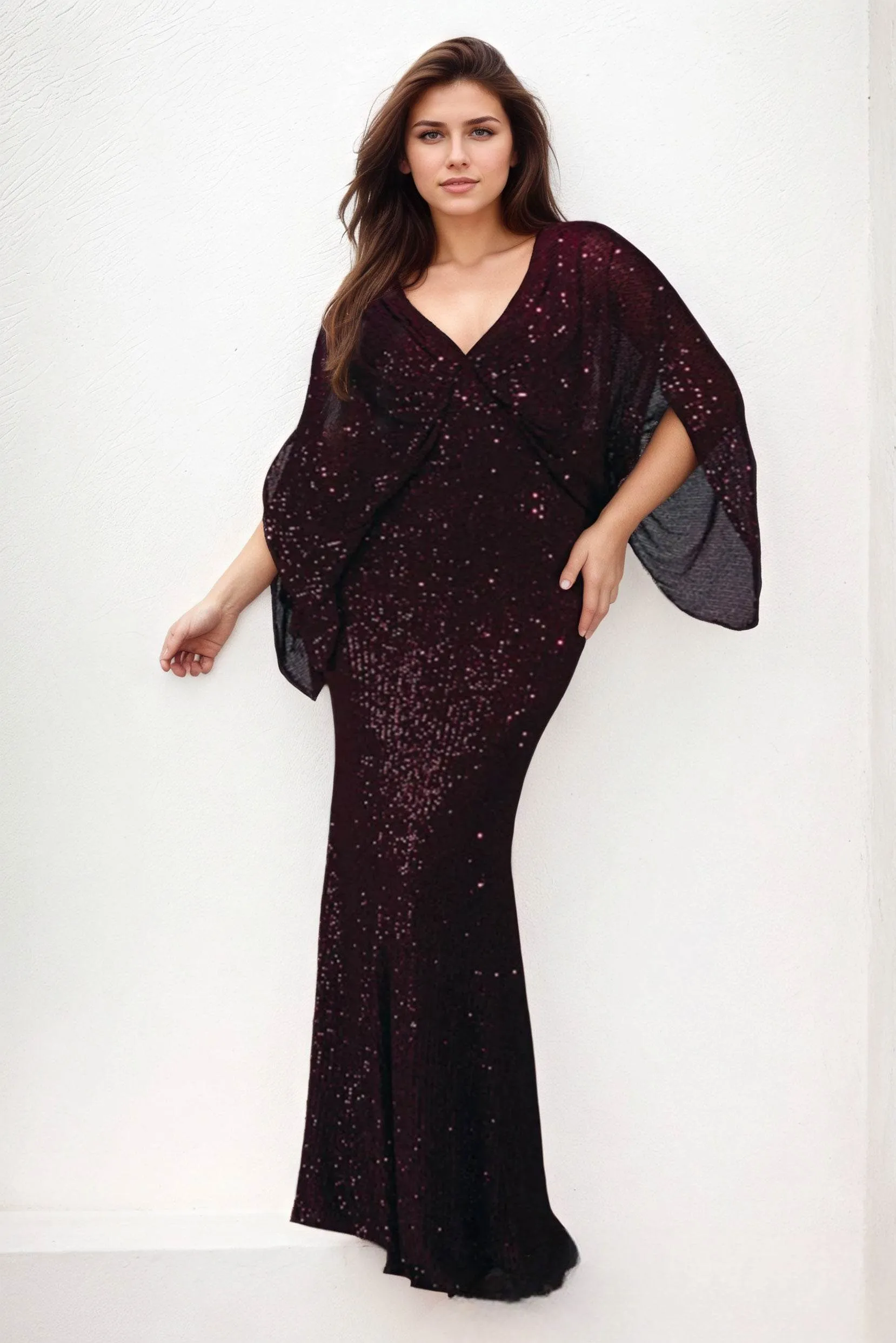 Sheath-Column Maxi Sequined Wedding Guest Dress CG0284 sold by Cocomelody