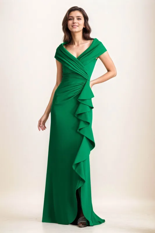 Sheath-Column Maxi Elastic Cloth Wedding Guest Dress CG0280 sold by Cocomelody