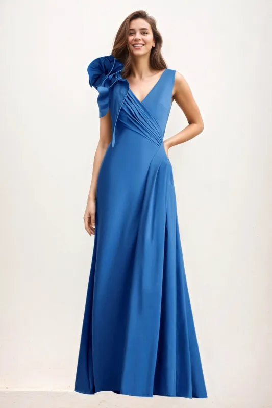 A-Line Maxi Elastic Cloth Wedding Guest Dress CG0275 sold by Cocomelody