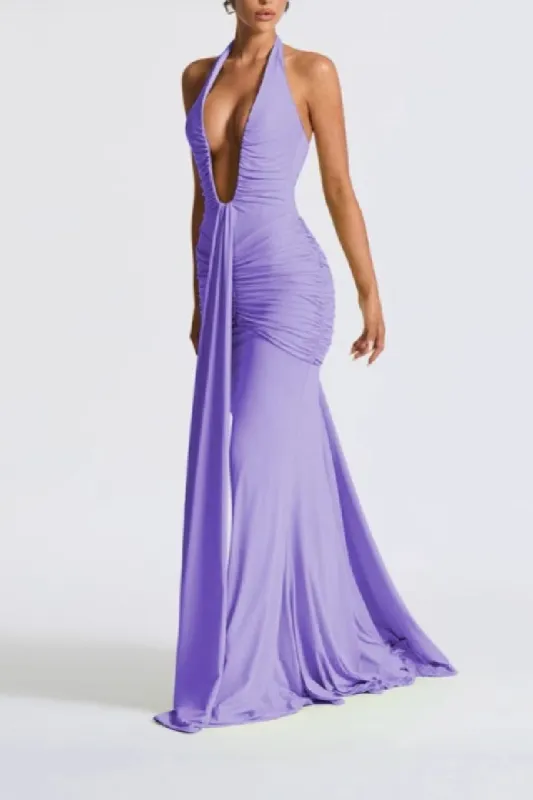Mermaid	Floor length Knitted Semi Formal Wedding Guest Dresses 917018224683 sold by Cocomelody