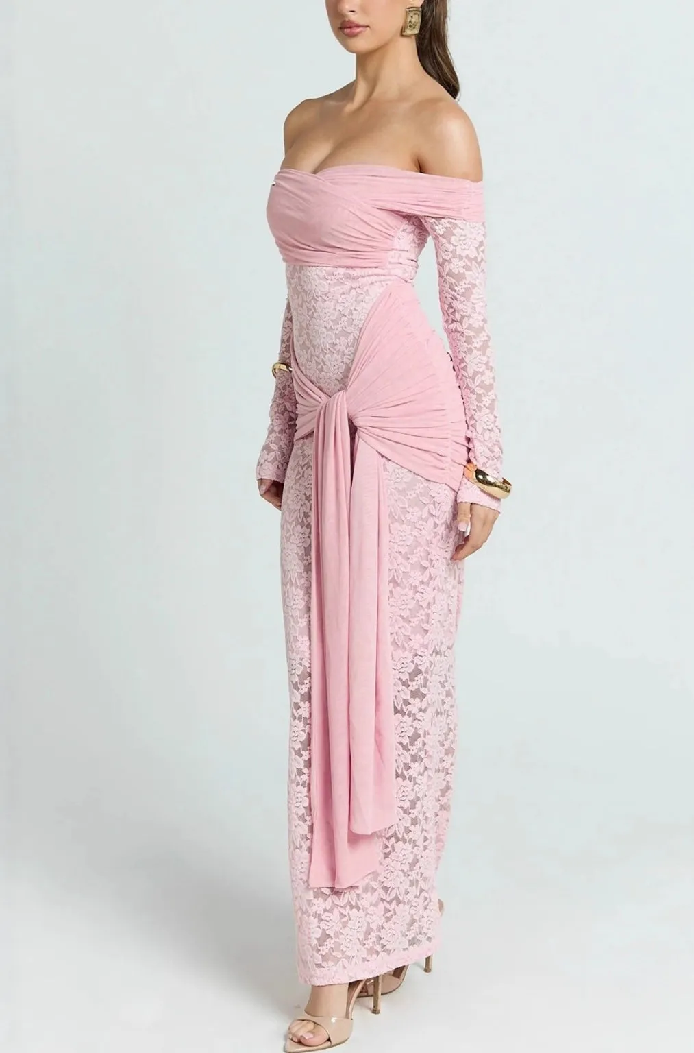 Sheath Floor length Lace Semi Formal Wedding Guest Dresses 984190843772 sold by Cocomelody product image thumbnail 4