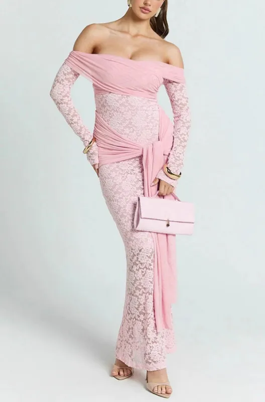 Sheath Floor length Lace Semi Formal Wedding Guest Dresses 984190843772 sold by Cocomelody